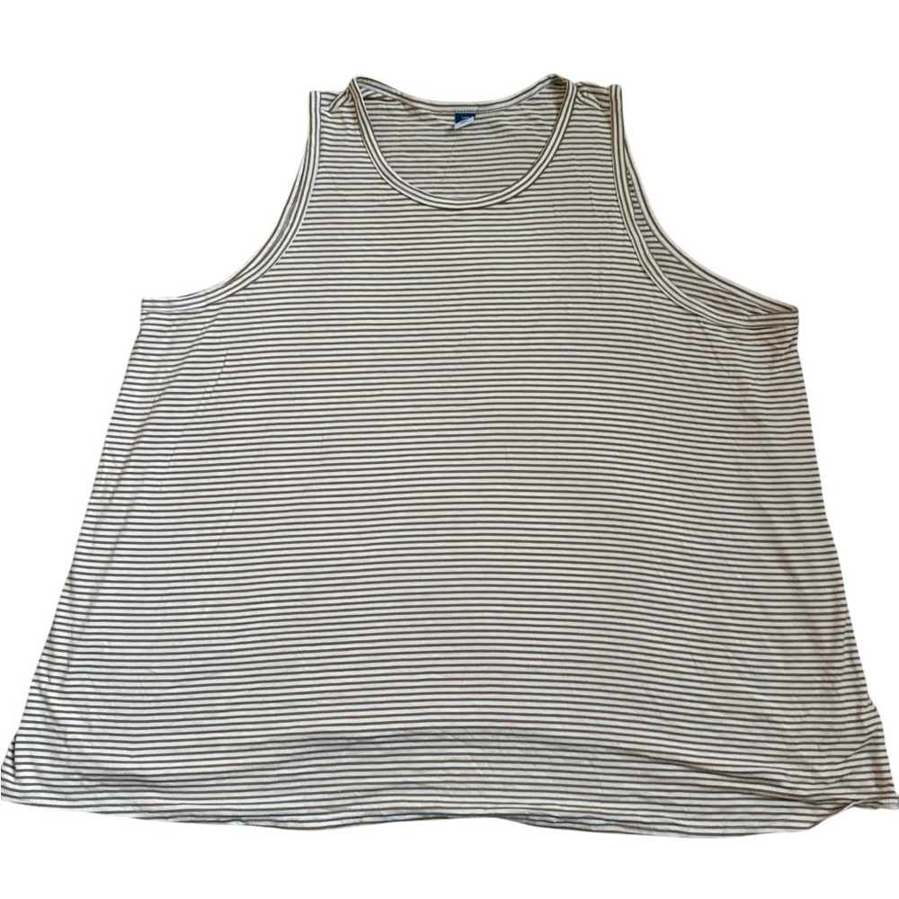 Old Navy Brown and White Striped Tank Top - Size XXL